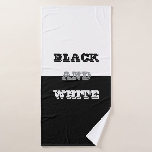 Conception de texte noir gris blanc et de couleurs (Serviette de bain)