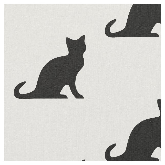 Conception de tissu textile à motif de chat noir e (Fermer)