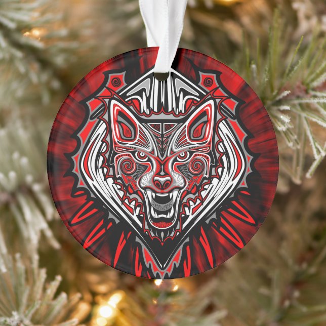 Conception de totem tribal Haida Loup (Arbre)