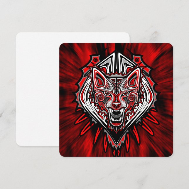 Conception de totem tribal Haida Loup (Devant / Derrière)