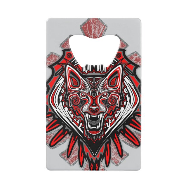 Conception de totem tribal Haida Loup (Devant)