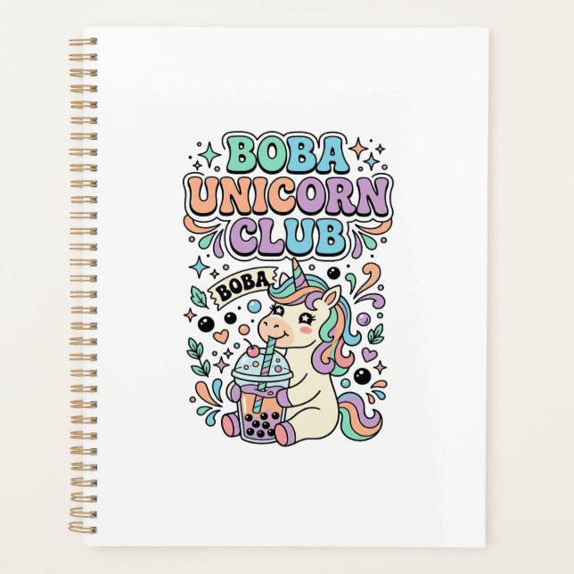 Conception de typographie Kawaii Club Licorne Boba (Devant)