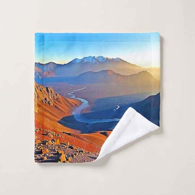 Conception de vallée de montagne majestueuse (Gant de toilette)