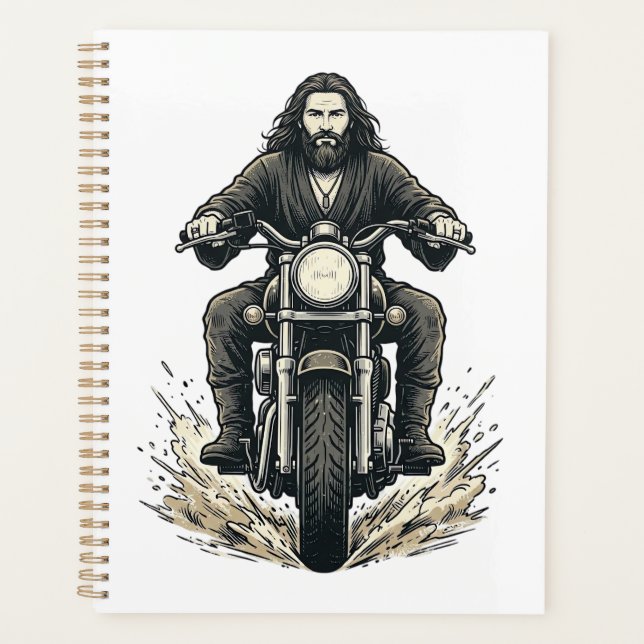 Conception de vecteur de cavalier de moto de gravu (Devant)