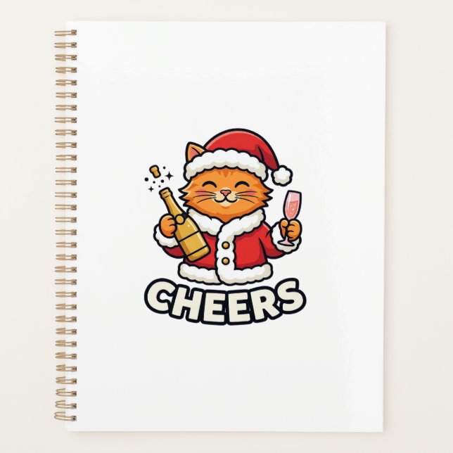 Conception de vecteur de chat de Noël Cheers (Devant)