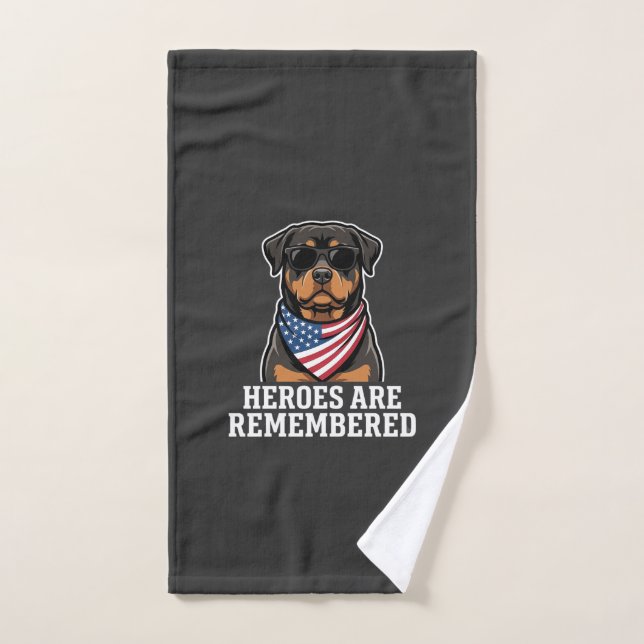 Conception de vecteur de chien héros Rottweiler pa (Serviette à main)