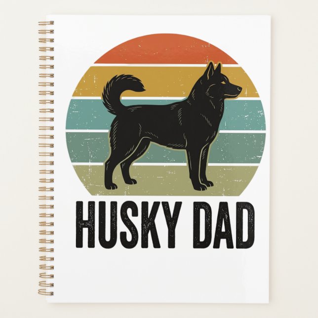 Conception de vecteur de chien rétro Husky Vintage (Devant)
