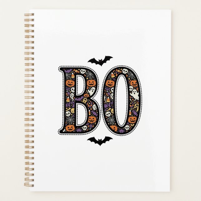 Conception de vecteur de doodle de boo d'Halloween (Devant)