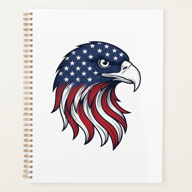 Conception de vecteur de drapeau d'aigle patriotiq (Devant)