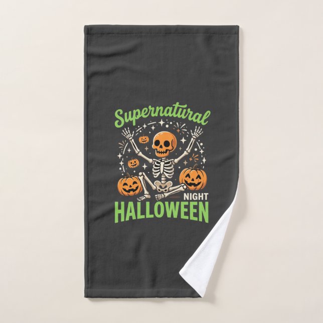 Conception de vecteur de Halloween de squelette su (Serviette à main)