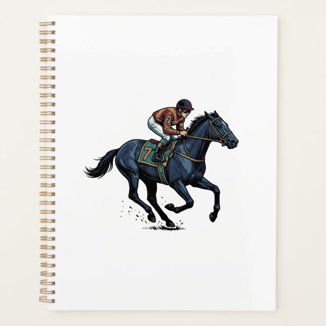 Conception de vecteur de jockey de course de cheva (Devant)