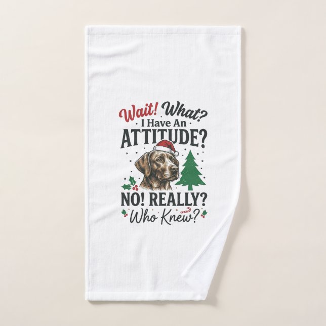 Conception de vecteur de Noël d'attitude de chien  (Serviette à main)