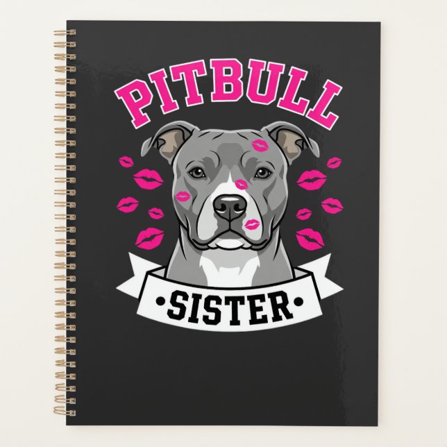 Conception de vecteur de sœur de Pitbull amoureuse (Devant)
