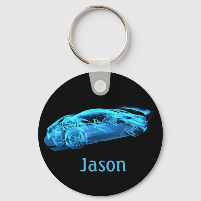 Conception de voiture cool cadeau porte-clés noir (Recto)