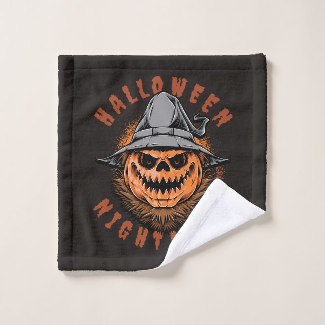 Conception d'épouvantail de citrouille d'Halloween (Gant de toilette)