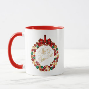 Conception des couronnes de Noël café Mug