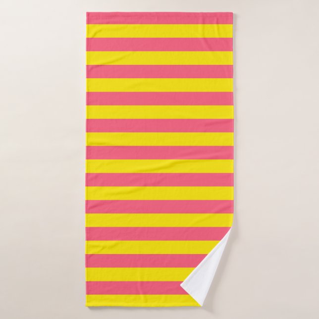 Conception des rayures rose et jaune (Serviette de bain)