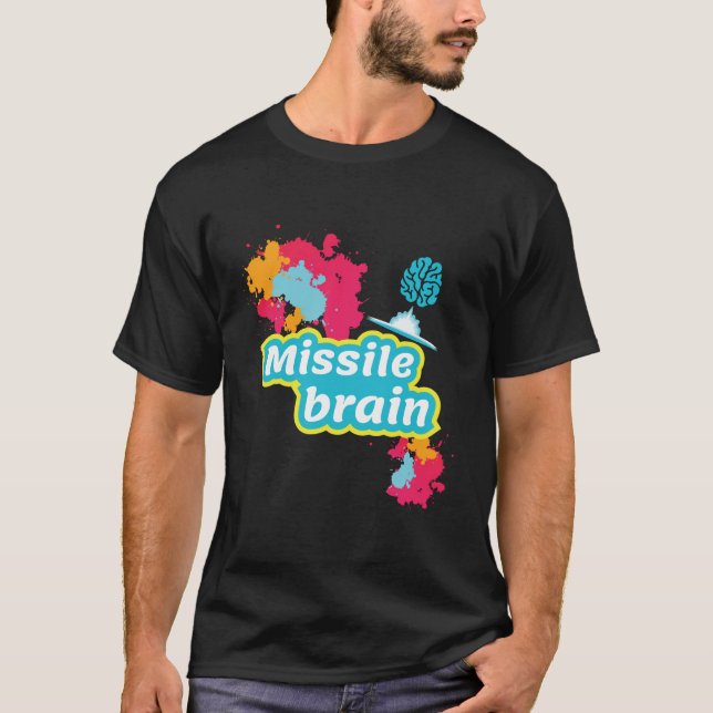 Conception d'ingénieur de t-shirt cerveau missile (Devant)