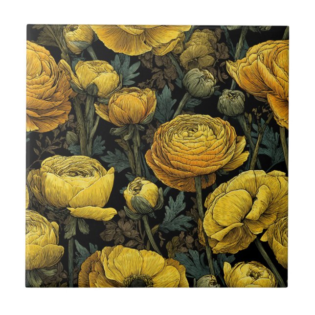 Conception d'intérieur moderne Ranunculus  Carreau (Devant)