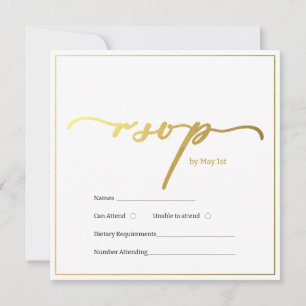 Conception d'or et de noir rsvp carte