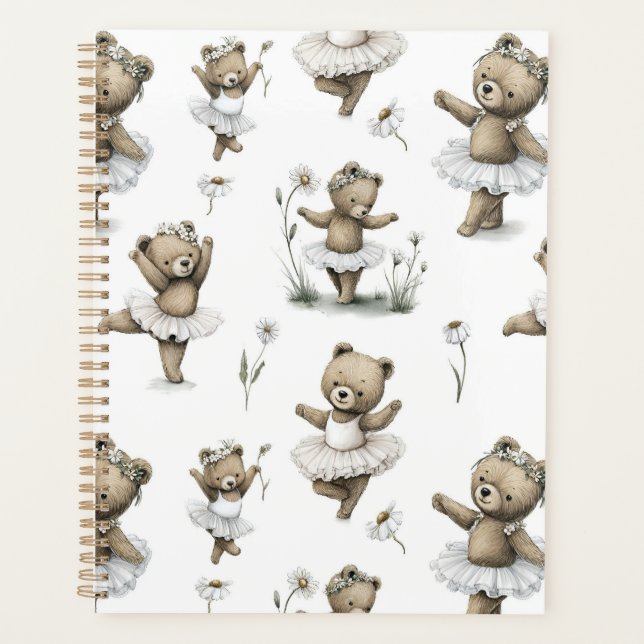 Conception d'ours ballerine à l'aquarelle mignonne (Devant)