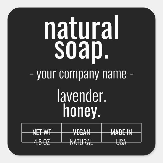 Conception du Étiquette de produits de savon natur (Devant)