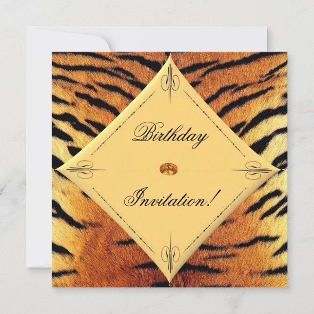 Conception du tigre Invitation d'anniversaire (Devant)