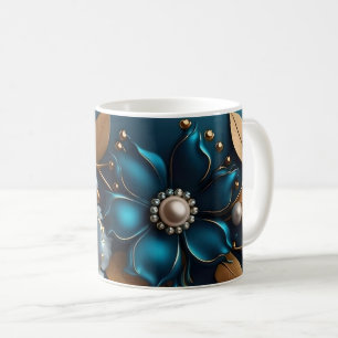 Conception élégante de fleurs en 3D, tasse de moti