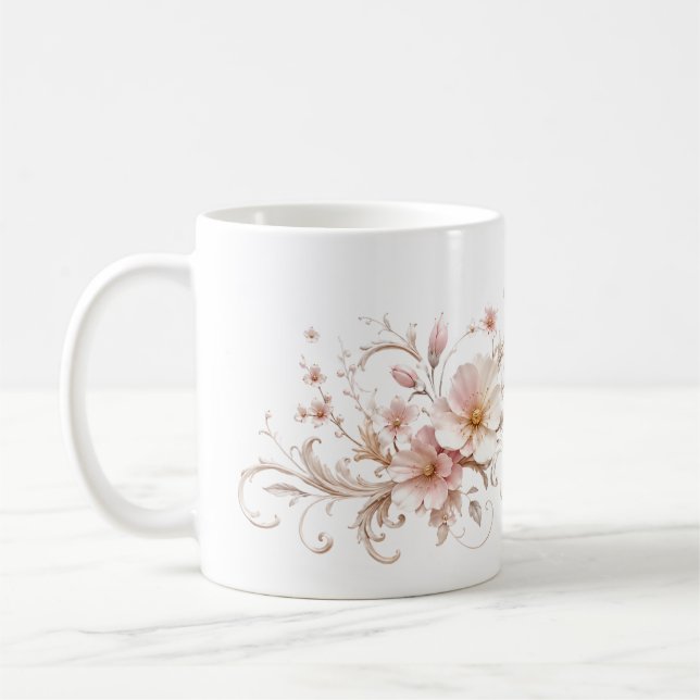 Conception élégante de housse de mug florale (Gauche)