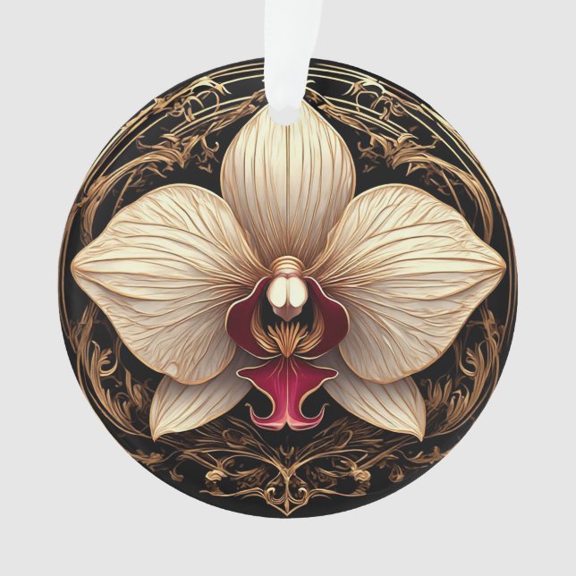 Conception élégante d'orchidée dorée (devant)