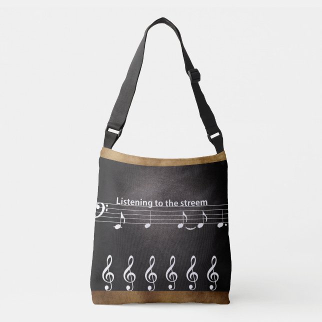 Conception en cuir avec sac à main pour sa musique (Devant)