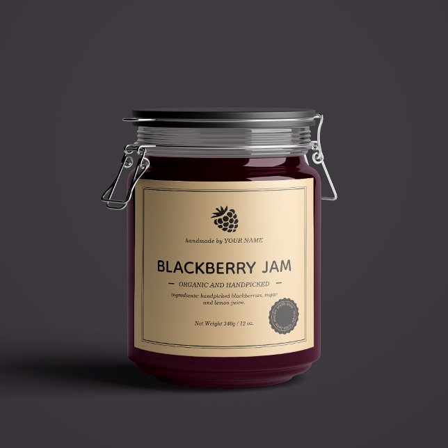 Conception Étiquette d'emballage Blackberry Jam Ja (Créateur téléchargé)
