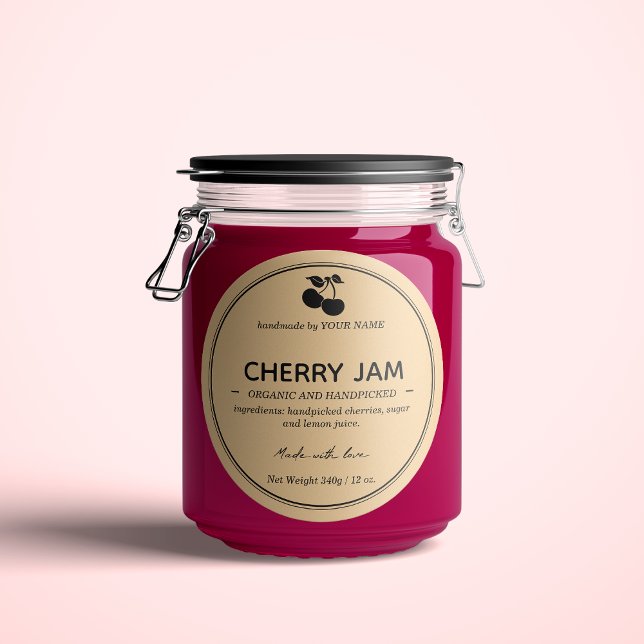 Conception Étiquette d'emballage Cherry Jam Jar (Créateur téléchargé)