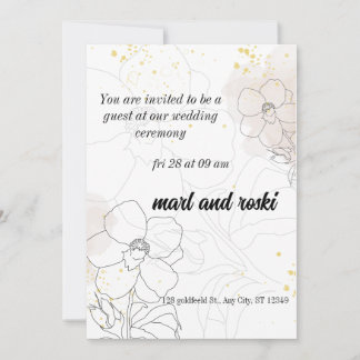 Conception Florale Charmante : Carte de Mariage