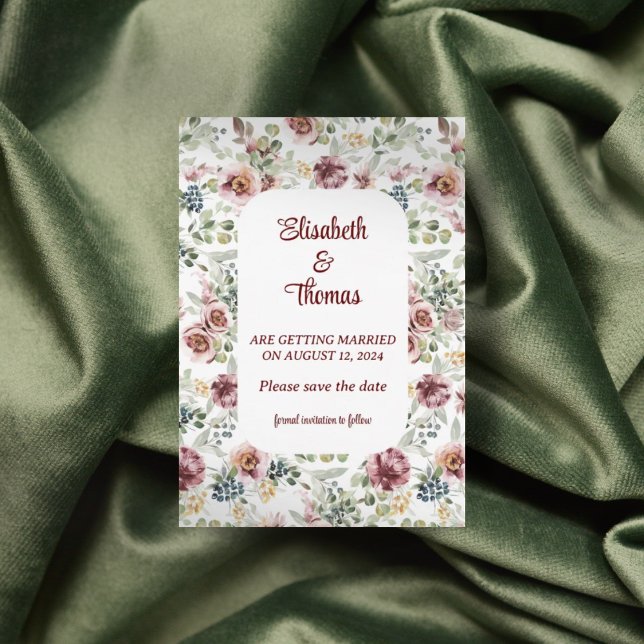 Conception florale de mariage romantique carte de  (Créateur téléchargé)