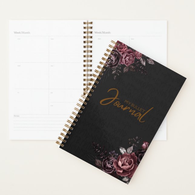 Conception florale de rose noire romantique sombre (Devant avec enveloppe)