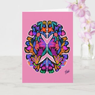 Conception florale du cerveau avec carte arrière -