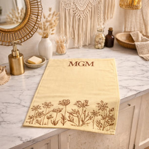 Conception florale minimaliste élégante avec monog