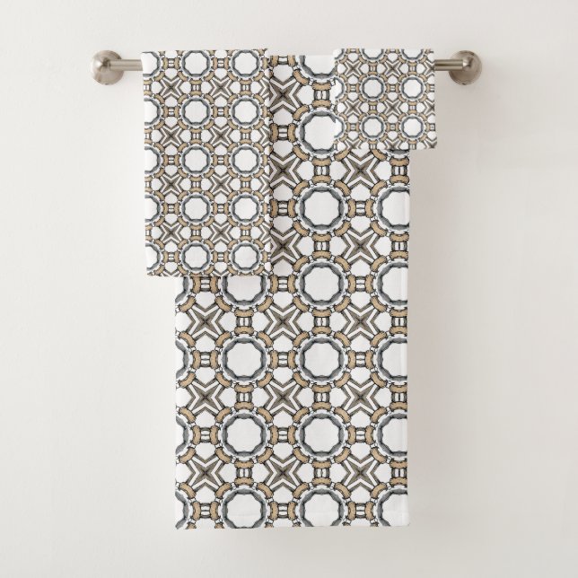 Conception géométrique grise et blanche à motifs  (En situation)