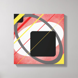 Conception géométrique jaune et rouge sur toile en