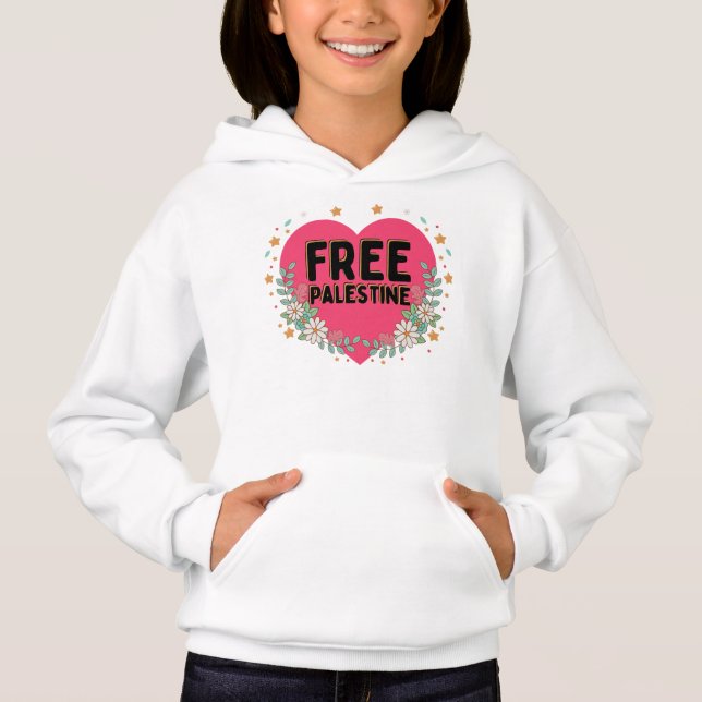conception graphique du coeur rose de la Palestine (Devant)