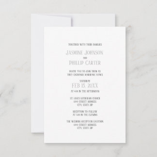 Conception grise simple - Invitation de mariage/ré