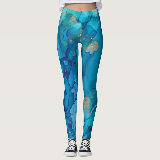 Conception Leggings Blue/Gold Ink (Devant)