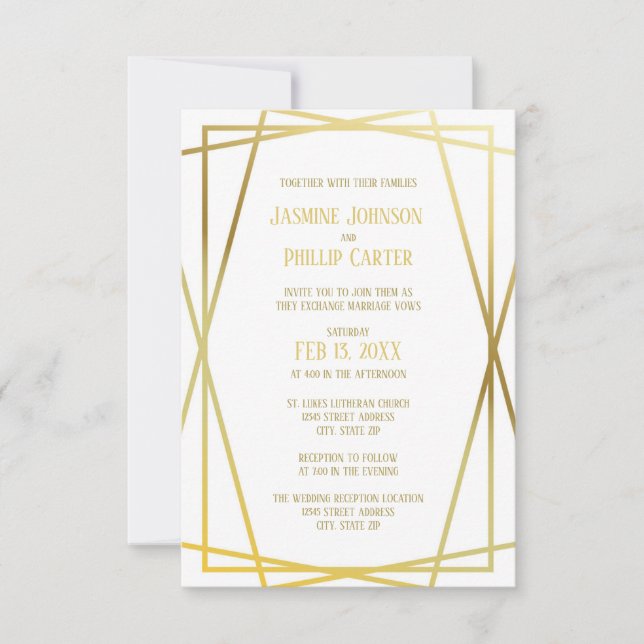 Conception mi-moderne - Invitation de mariage/réce (Devant)