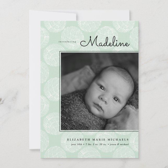 Conception minimaliste de BABY FAIRE-PART (Devant)