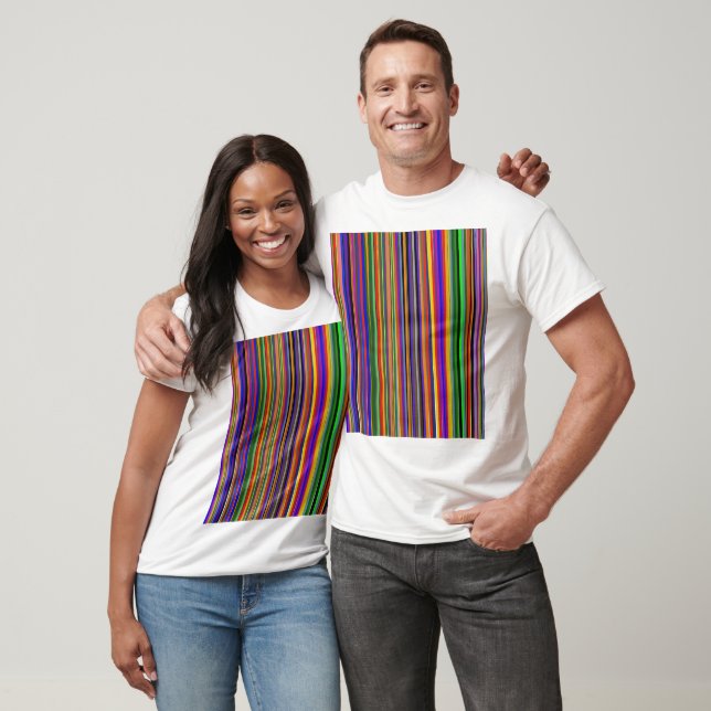 Conception multicolore sur T-Shirt blanc (Unisexe)