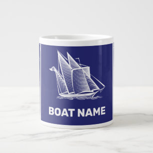 Conception nautique Marine Bleu Tissu Mug