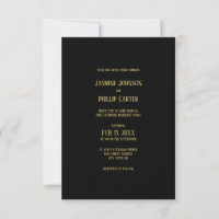 Conception Noir&Or Simple - Faire-part de mariage 