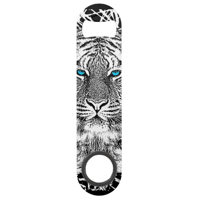 Conception noire et blanche de tigre d'yeux bleus (Dos)