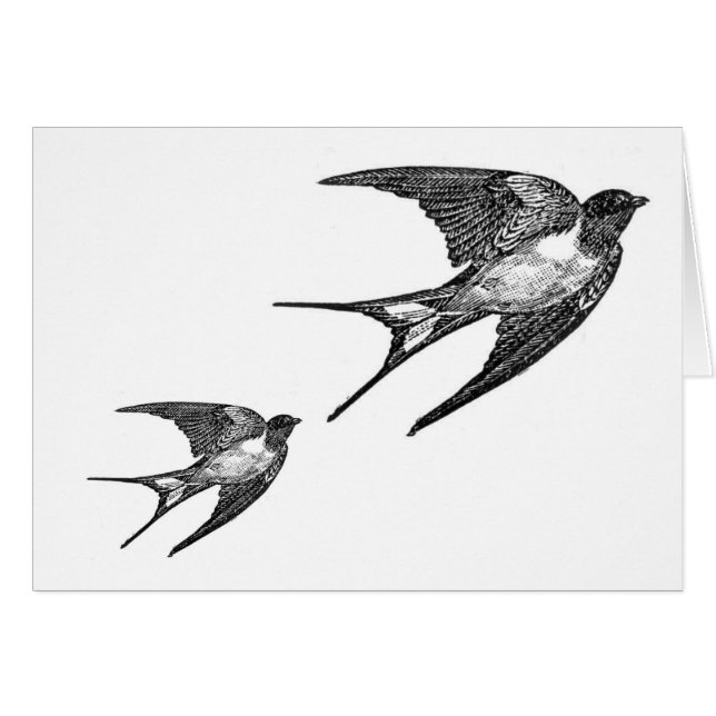 Conception noire vintage d'hirondelle (Devant horizontal)